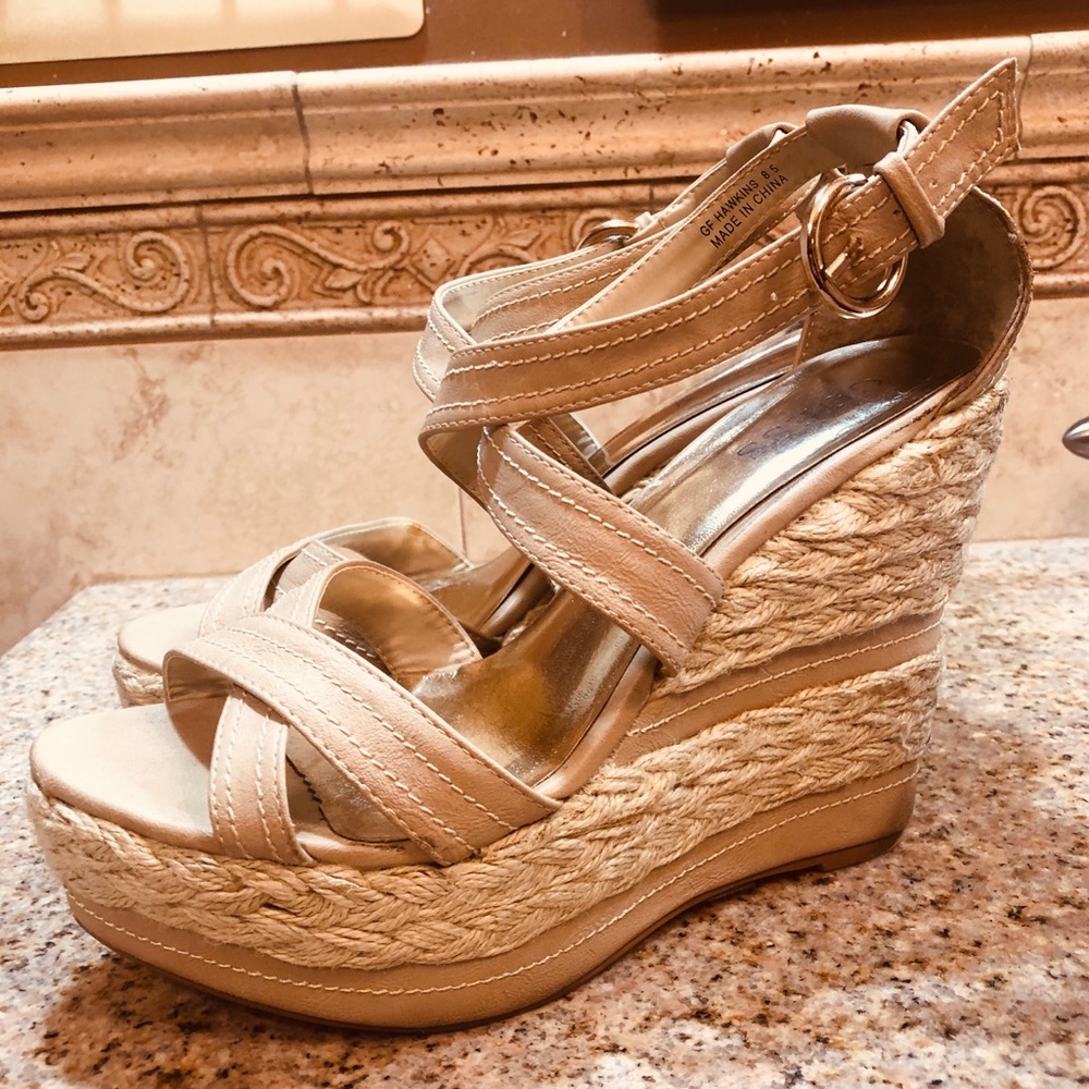Guess platform high wedge sandals